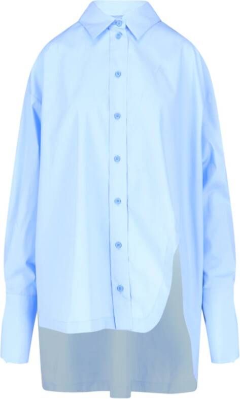 The Attico Diana Popeline Overhemd Blauwe Oversized Shirt Blue Dames