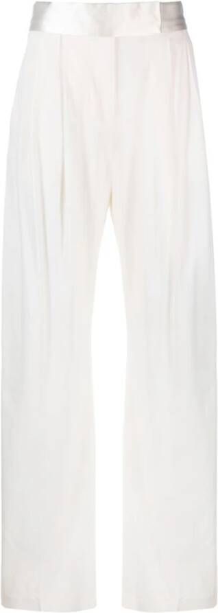 The Attico Wide Trousers Wit Dames
