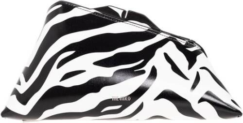 The Attico Zebra Bedrukte Leren Clutch White Dames