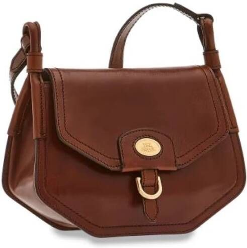 The Bridge Bruine Leren Schoudertas Minimalistische Stijl Brown Dames