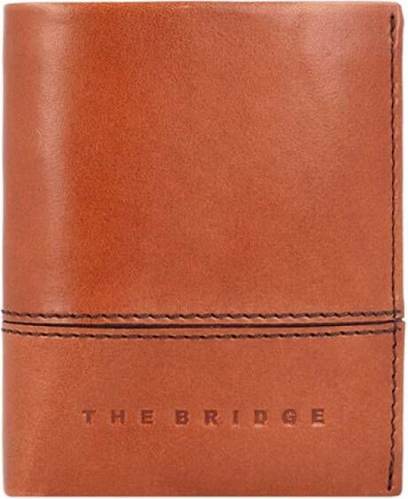 The Bridge Bruine Leren Portemonnee met Kaartsleuven en Geldclip Bruin Heren