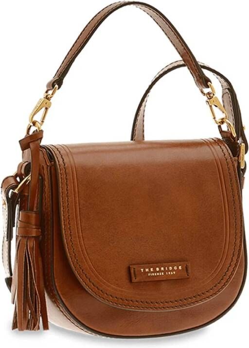 The Bridge Bruine Leren Schoudertas Retro Stijl Brown Dames