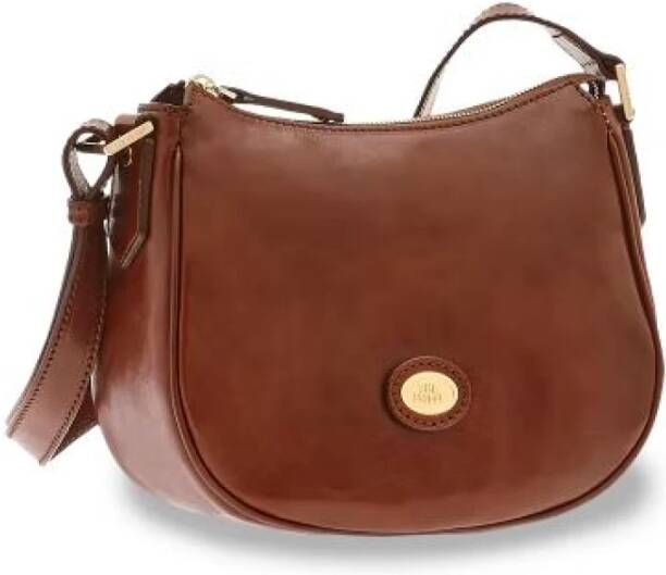 The Bridge Elegante Leren Bruine Schoudertas Brown Dames