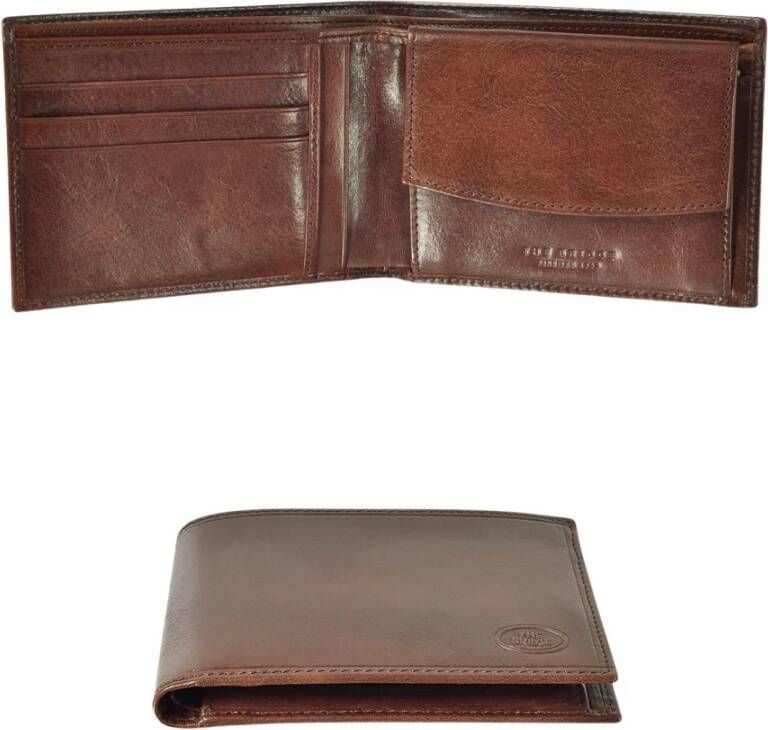 The Bridge Bruin Leren Portemonnee Minimalistische Stijl Brown Heren