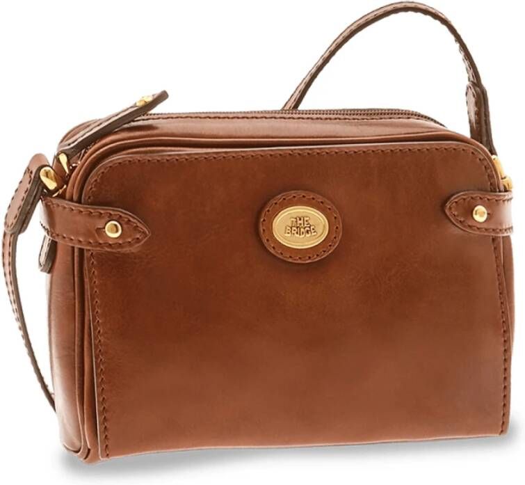 The Bridge Bruine Minimalistische Chic Leren Tas Brown Dames