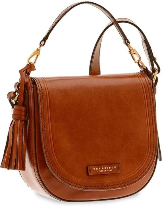 The Bridge Bruine leren schoudertas retro stijl Brown Dames