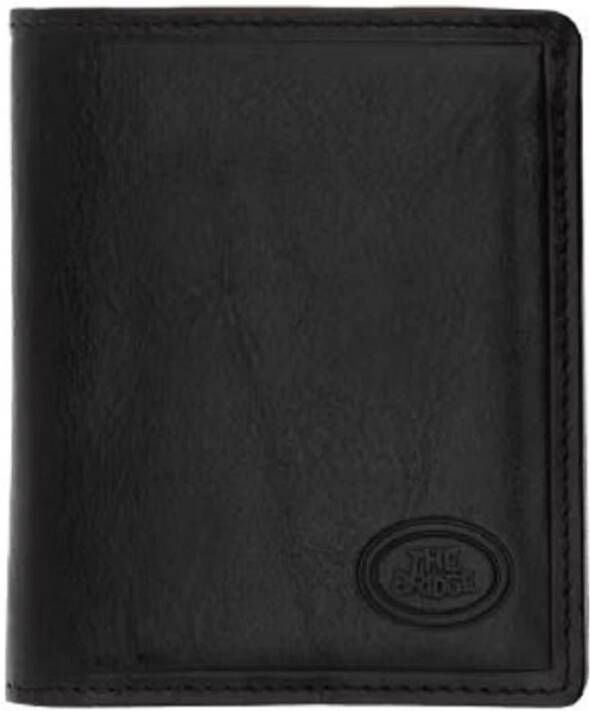 The Bridge Zwarte Leren Portemonnee Compact Elegant Black Heren