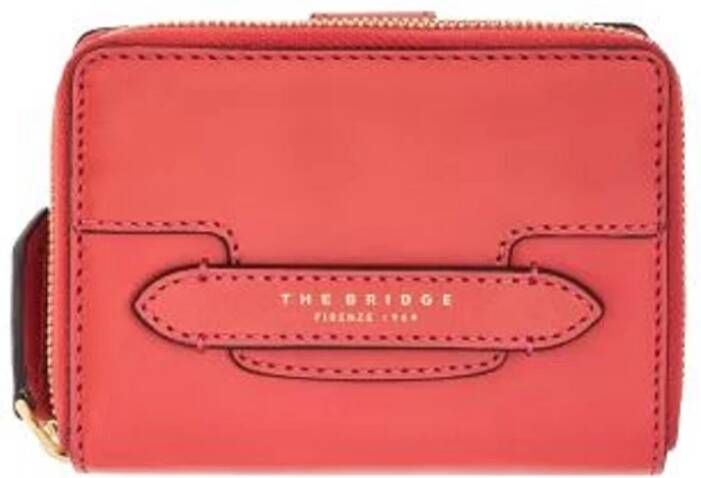 The Bridge Koraalrode Leren Portemonnee Stijlvol en Praktisch Red Dames