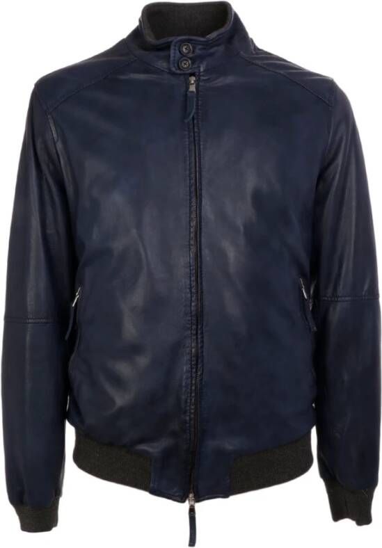 The Jack Leathers Jackets Blauw Heren