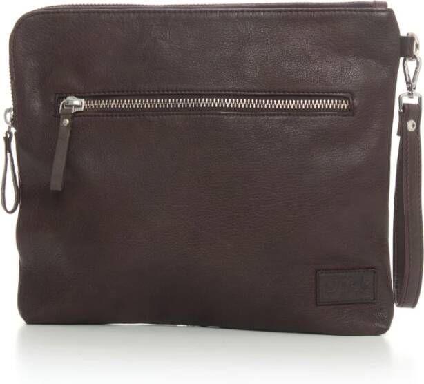 The Jack Leathers Pochette in leather Bruin Heren