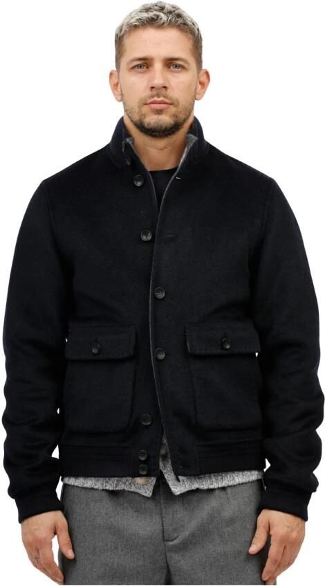The Jack Leathers Omkeerbare wollen jas Blue Heren