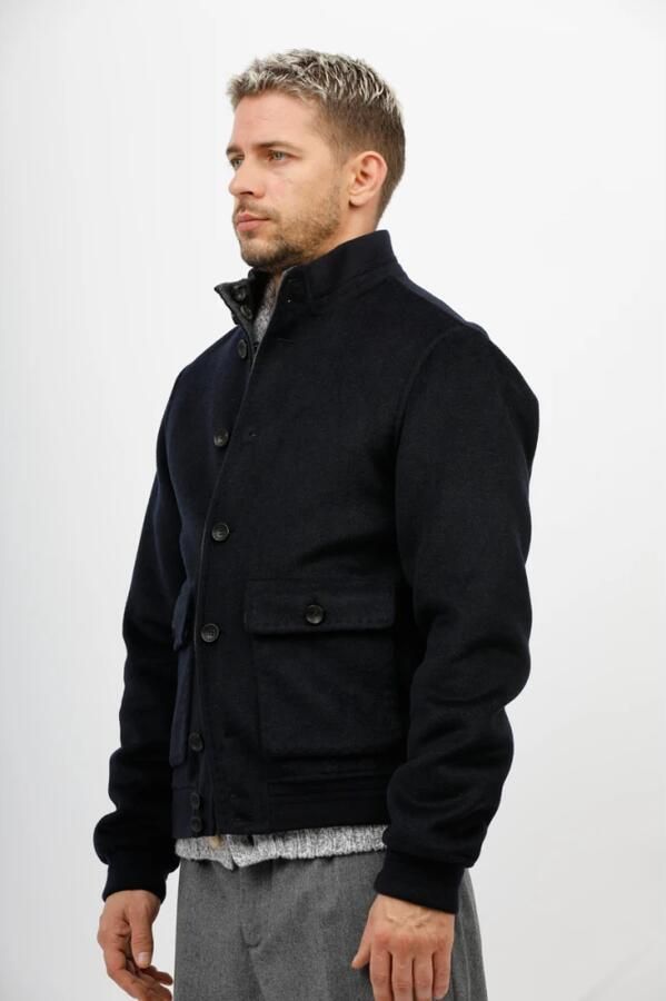 The Jack Leathers Omkeerbare wollen jas Blue Heren - Foto 3