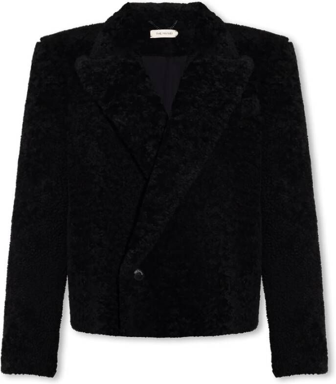 The Mannei Bert cropped shearling jacket Zwart Dames