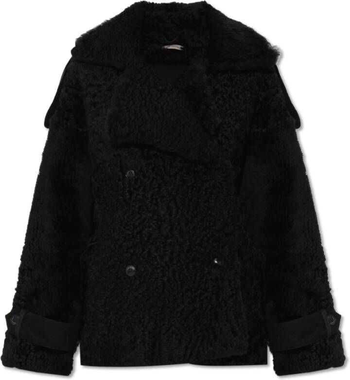 The Mannei Jordan cropped shearling jacket Zwart Dames