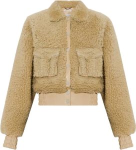 The Mannei Parla cropped shearling jacket Beige Dames