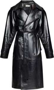 The Mannei Soria leather trench coat Zwart Dames
