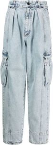 The Mannei Straight Trousers Blauw Dames