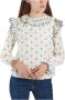 The New Society Geborduurde Ecru Katoenen Blouse met Gerimpelde Details White Dames - Thumbnail 1