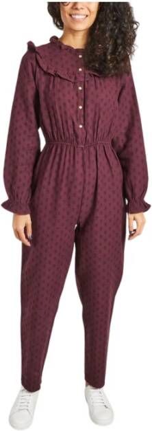 The New Society Plum Fancy Patroon Jumpsuit Brown Dames