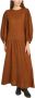 The New Society Luipaardprint Lange Jurk van Biologisch Katoen Beige Dames - Thumbnail 1
