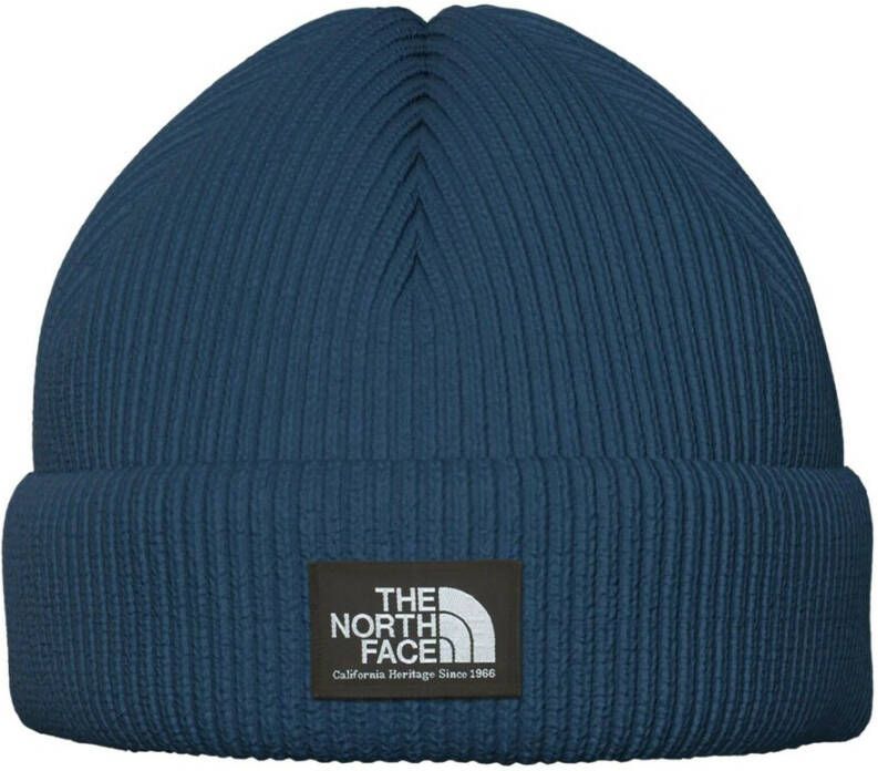 The North Face Blauwe Gebreide Beanie met Logo Blue Unisex