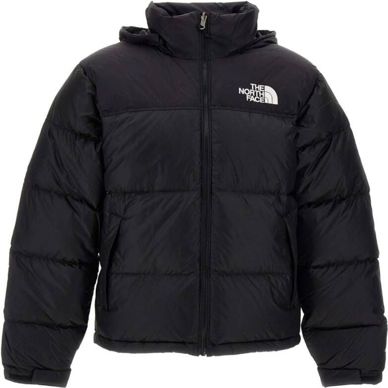 The North Face Zwarte Klassieke Donsjas met Geborduurd Logo Black Heren