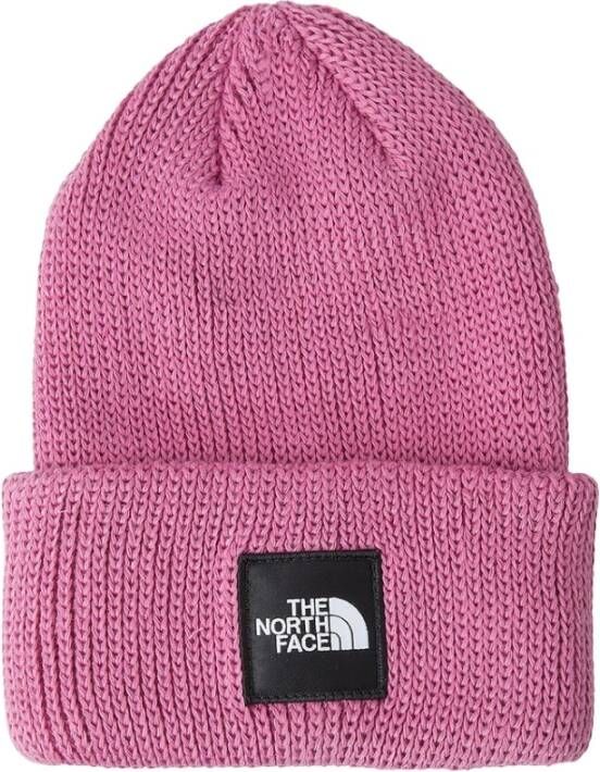 The North Face Logo patch beanie hoed Roze Dames