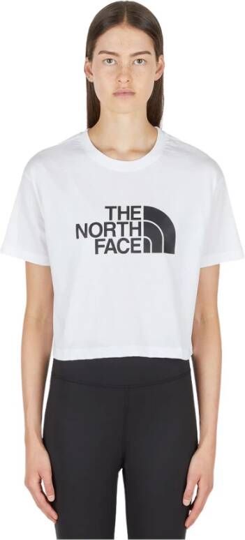 The North Face Logo-print bijgesneden T-shirt White Dames