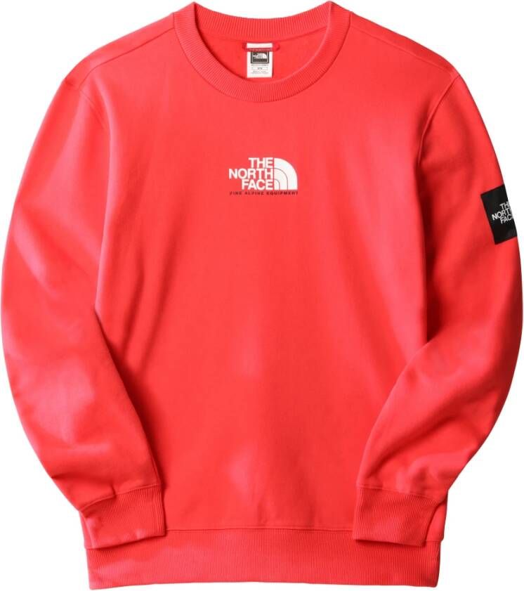 The North Face Rode Crewneck Sweatshirt Stijlvolle Herenmode Red Heren