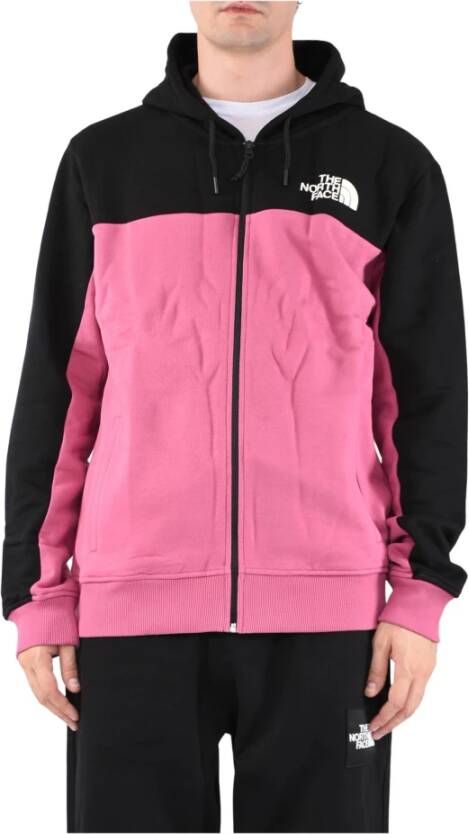 The North Face Theorth Face Zip-Through Hoodie Pink Heren