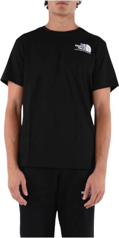 The North Face T-shirt met Ribgebreide Hals en Coördinaten Zwart Heren