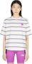 The North Face Gestreepte Easy Tee T-shirt Wit Limoen White Dames - Thumbnail 1