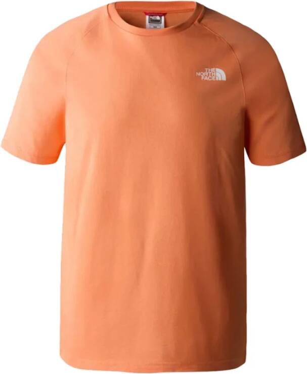 The North Face Logo Print Katoenen T-Shirt Orange Heren