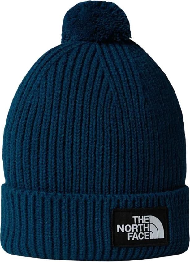 The North Face TNF Box Pom Beanie Hat Navy- Dames Navy