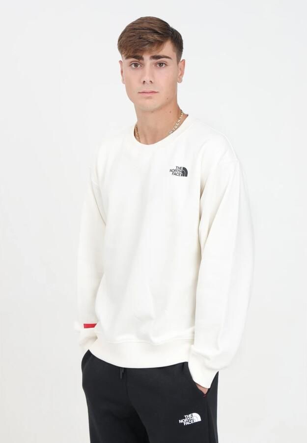 The North Face Oversized Witte Crewneck Sweater White Heren
