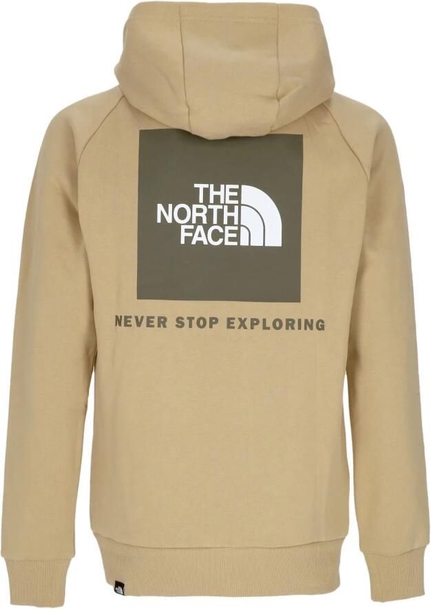 The North Face Redbox Hoodie Raglan Langemouw Sweatshirt Beige Heren