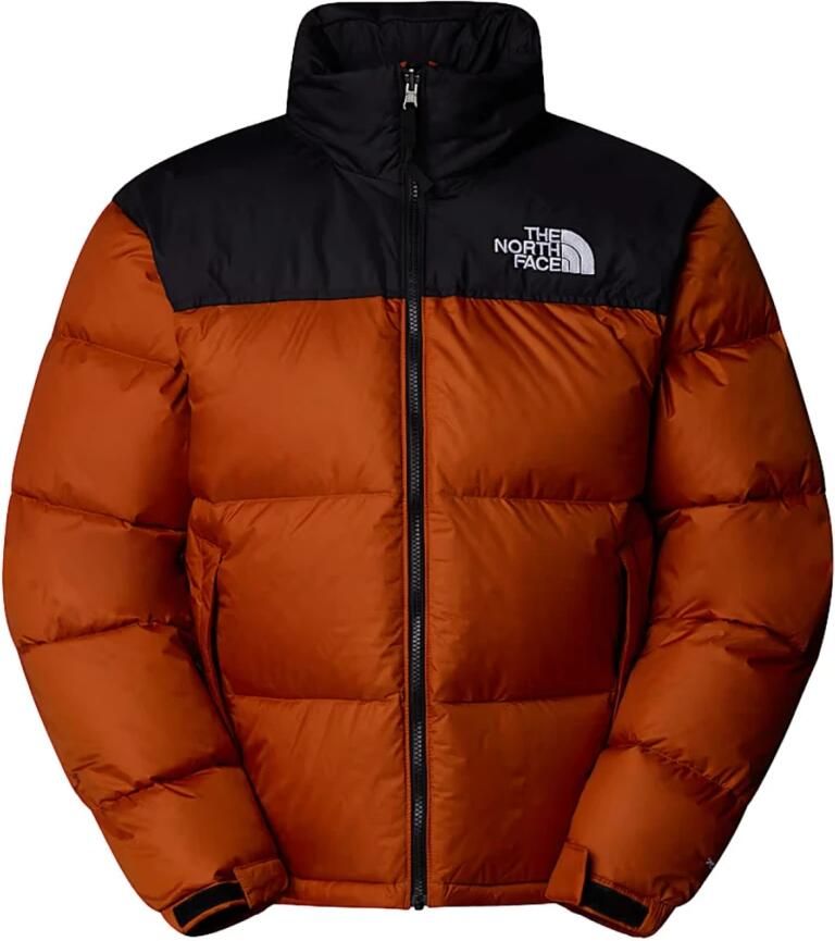 The North Face Retro Nuptse Donsjack Roest Zwart Orange Heren