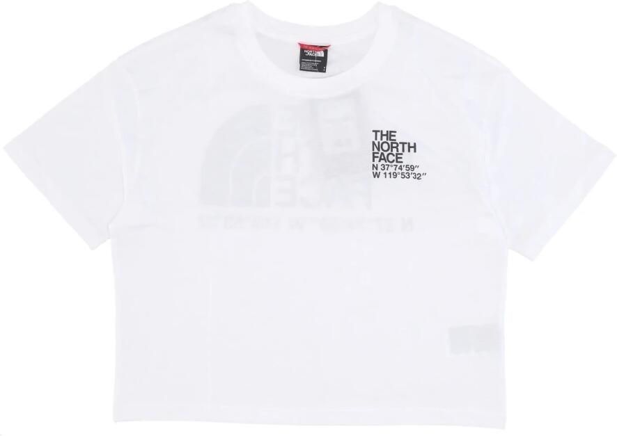 The North Face Wit Coordinates Cropped Tee White Dames