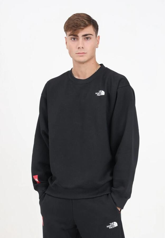 The North Face Zwarte Crewneck Sweater Axys Herfst Winter Black Heren