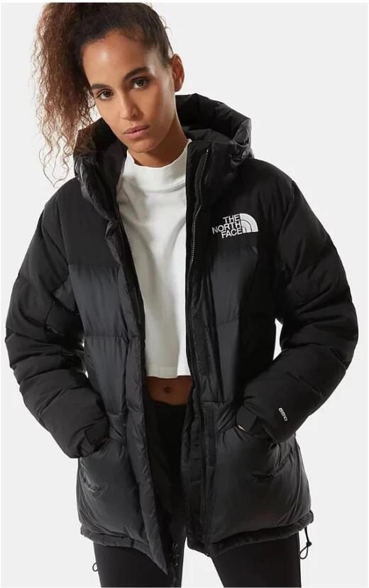 The North Face Logo Geborduurde Gewatteerde Parka Jas Black Dames - Foto 5