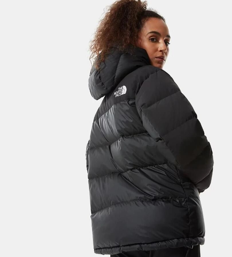 The North Face Logo Geborduurde Gewatteerde Parka Jas Black Dames