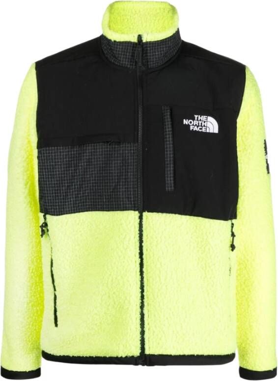 The North Face Fluorescerend Patchwork Hoognek Jas Geel Heren