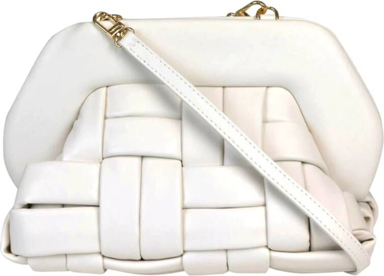 THEMOIRè Vegan Fabric Clutch Bag Magnetic Closure White Dames