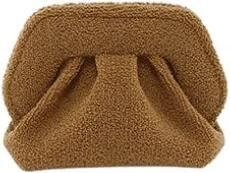 THEMOIRè Eco-Fur Clutch Tas Magnetische Sluiting Italië Brown Dames - Foto 2