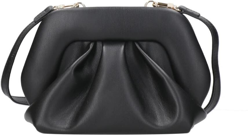 Themoirè Clutches Black Synth Leather Gea Vegan Pochette in zwart
