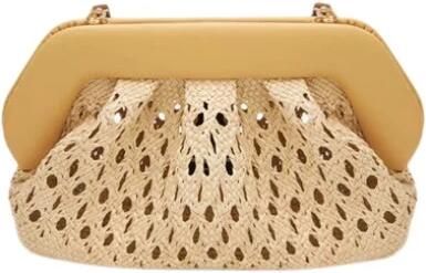 THEMOIRè Natuurlijke Stro Clutch Tas Beige Dames