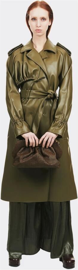 THEMOIRè Vegan Militaire Trenchcoat Green Dames - Foto 4