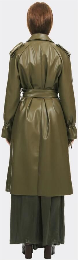 THEMOIRè Vegan Militaire Trenchcoat Green Dames - Foto 3