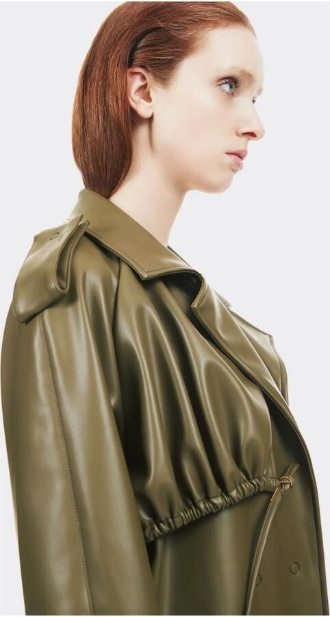 THEMOIRè Vegan Militaire Trenchcoat Green Dames - Foto 2