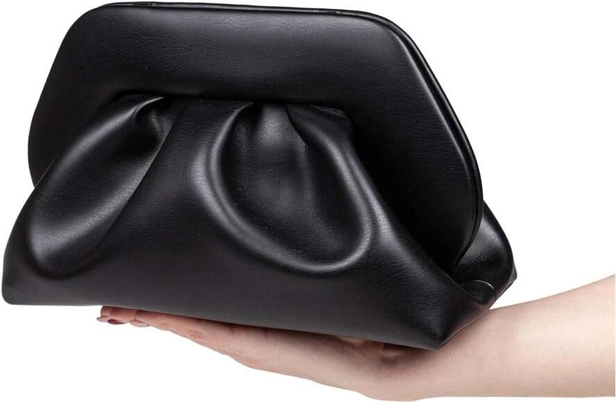 THEMOIRè Vegan Stof Clutch Tas Zwart Kleur Black Dames - Foto 4